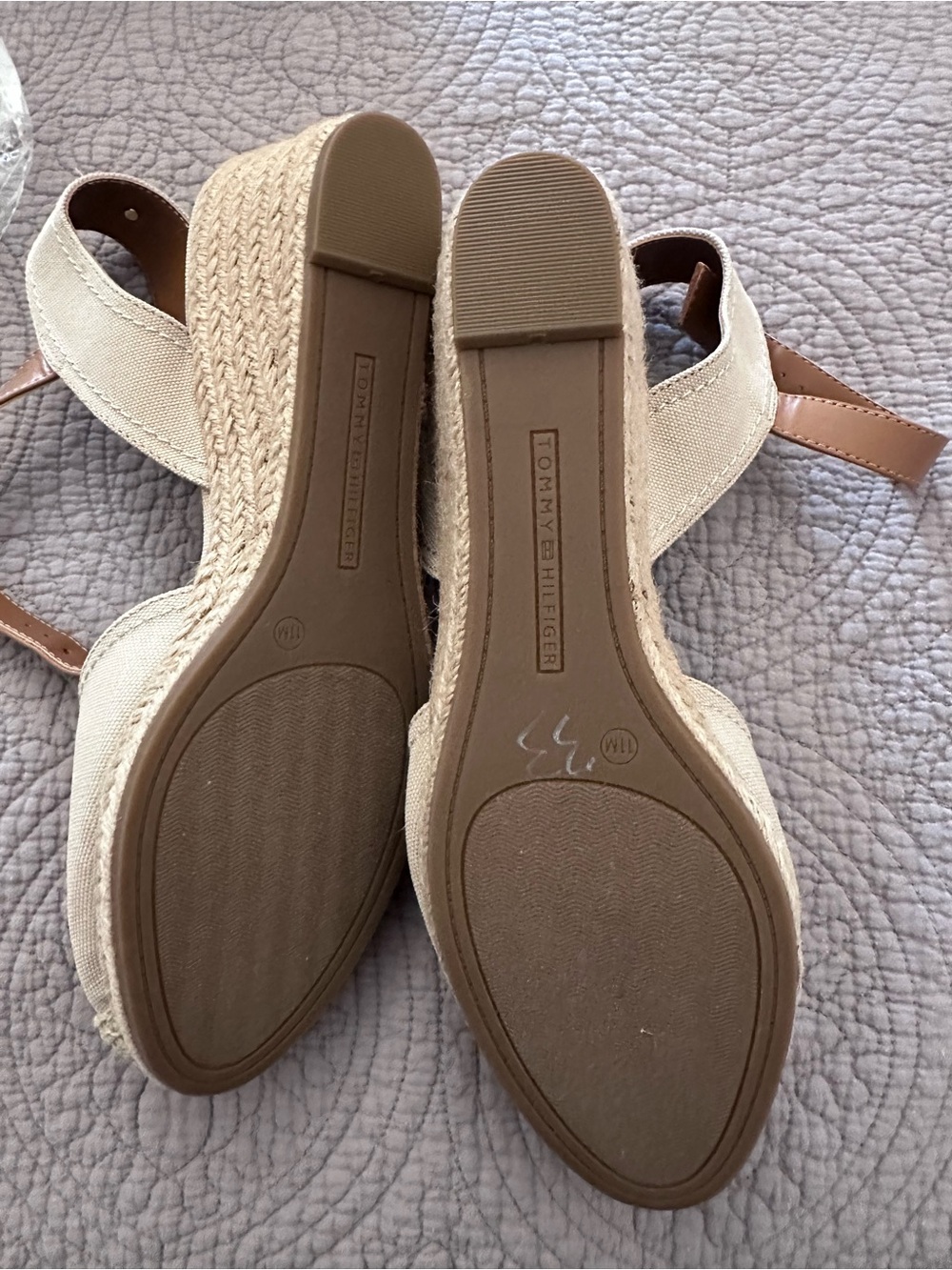 Womens Cream Canvas Espadrille Ankle Strap Wedge - Picture 3 of 5